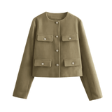 Donna - Bomber cropped - Collo rotondo