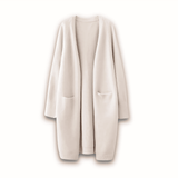 Donna - Cappotto cardigan lungo - Stile maglia accogliente