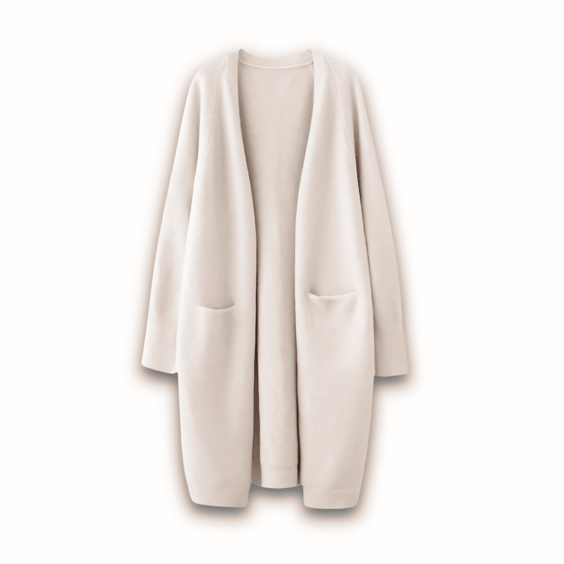 Donna - Cappotto cardigan lungo - Stile maglia accogliente
