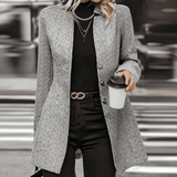 Donna - Cappotto lungo a spina di pesce - Stile sartoriale
