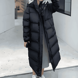 Donna - Cappotto lungo imbottito con cappuccio - Caldo e alla moda