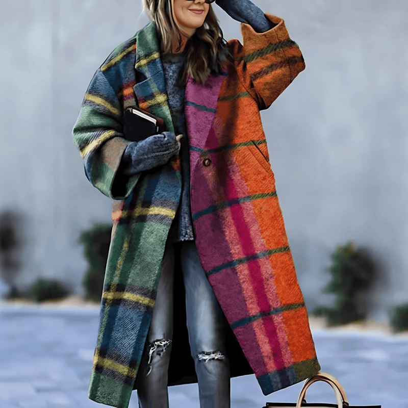 Donna - Cappotto lungo taglia forte - misto lana