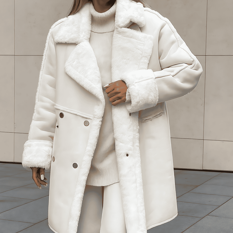 Donna - Cappotto oversize in finto shearling - Lunghezza al ginocchio
