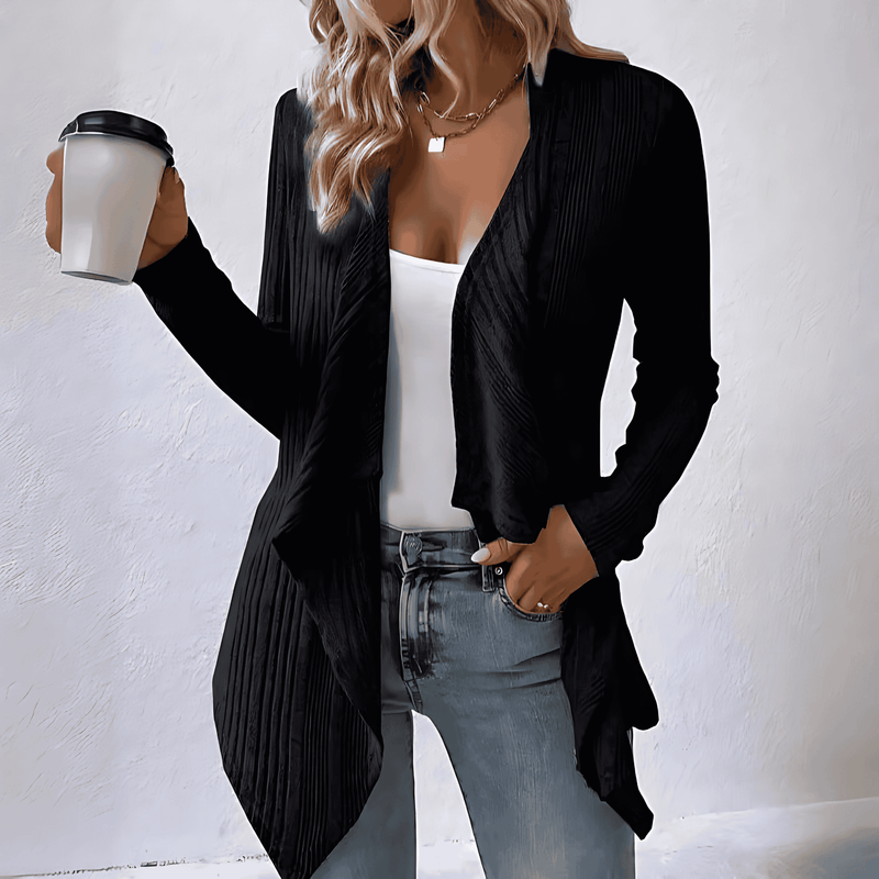 Donna - Cardigan casual e accogliente - Orlo asimmetrico