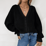 Donna - Cardigan con profondo scollo a V - Maniche larghe