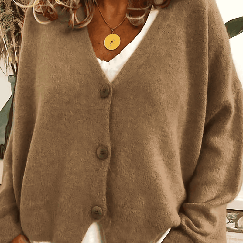 Donna - Cardigan con scollo a V e bottoni sul davanti