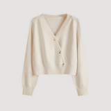 Donna - Cardigan in maglia con scollo a V - Button-Up
