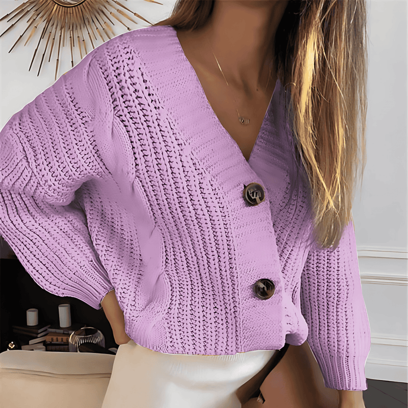 Donna - Cardigan oversize - Bottoni decorativi