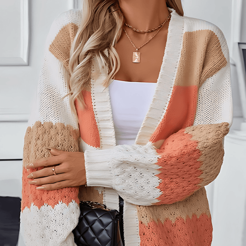 Donna - Cardigan oversize in maglia - Stile accogliente