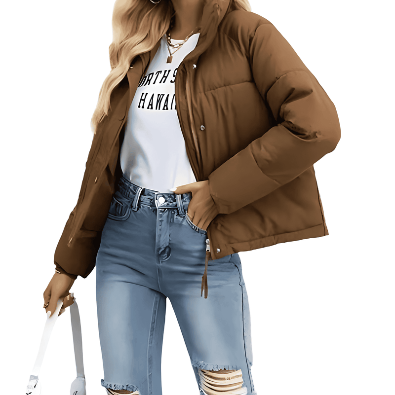 Donna - Giacca Puffer - Calda zip a collo alto