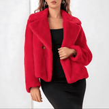 Donna - Giacca Teddy alla moda - Morbido strato di moda