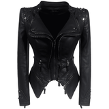 Donna - Giacca biker nera slim fit - Design alla moda