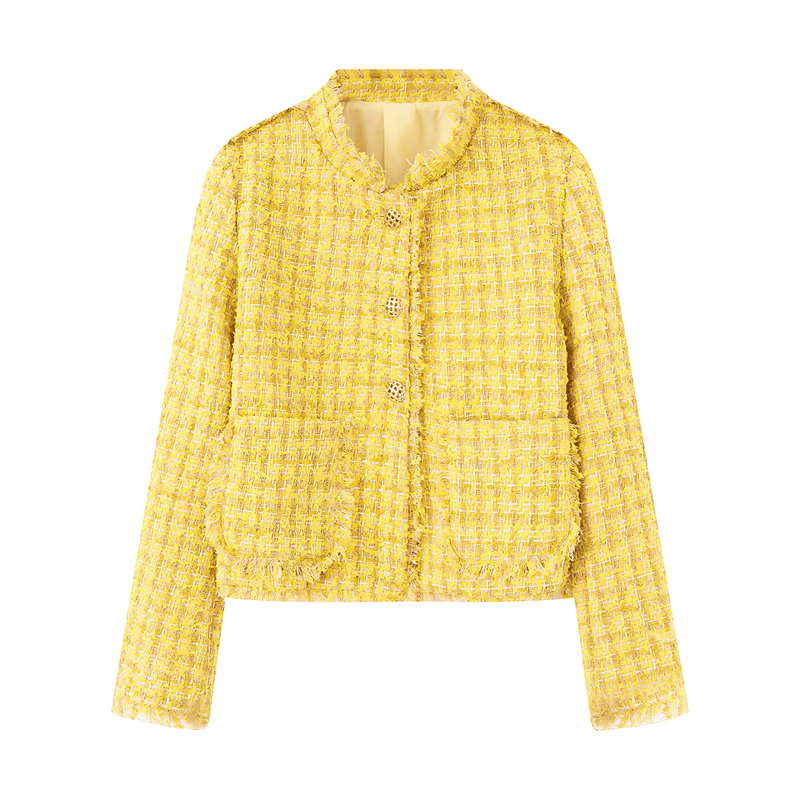 Donna - Giacca corta elegante - Tweed strutturato