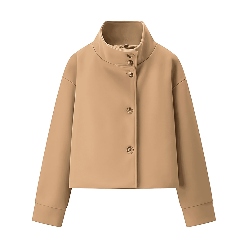 Donna - Giacca cropped alla moda - Design a collo alto