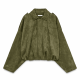 Donna - Giacca oversize in pelle scamosciata