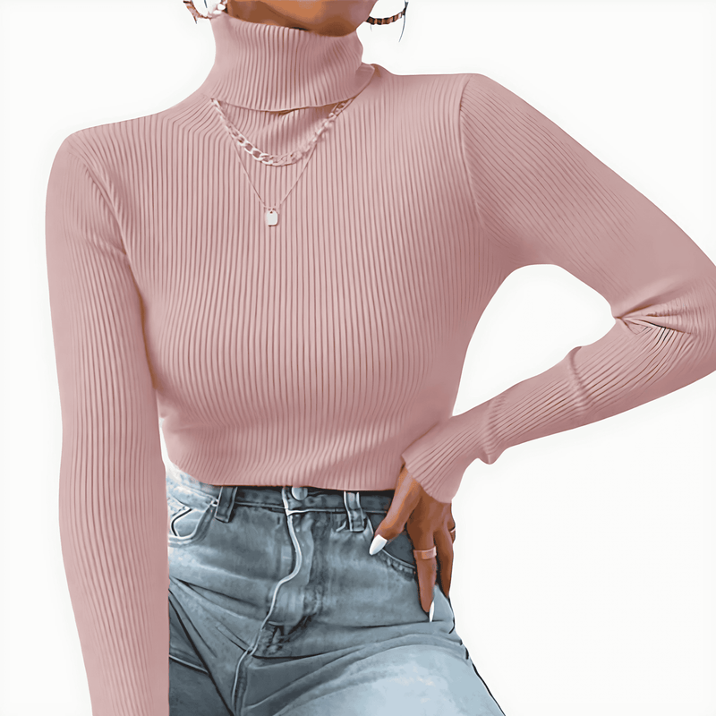 Donna - Maglia a coste - Stile dolcevita