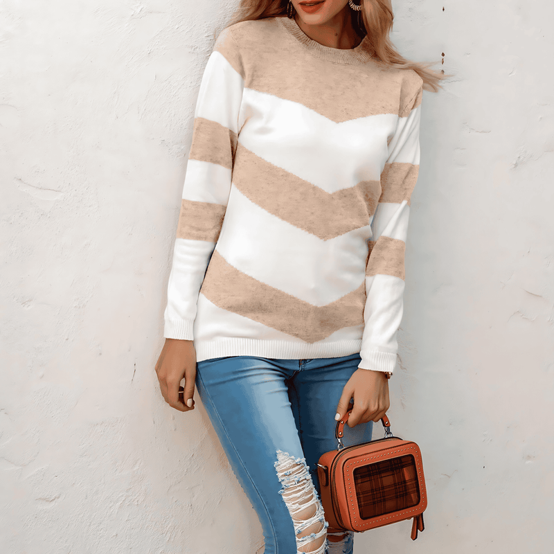 Donna - Maglia con motivo Chevron - Collo rotondo