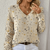 Donna - Maglia con motivo floreale - Maglieria alla moda