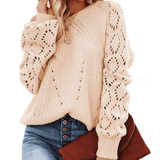 Donna - Maglia con motivo in pizzo - Maniche voluminose