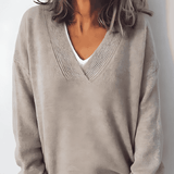 Donna - Maglia con scollo a V - Vestibilità oversize