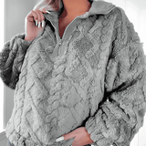 Donna - Maglia in pile a collo alto - mezza zip