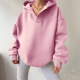 Donna - Maglia oversize con cappuccio e scollo a V