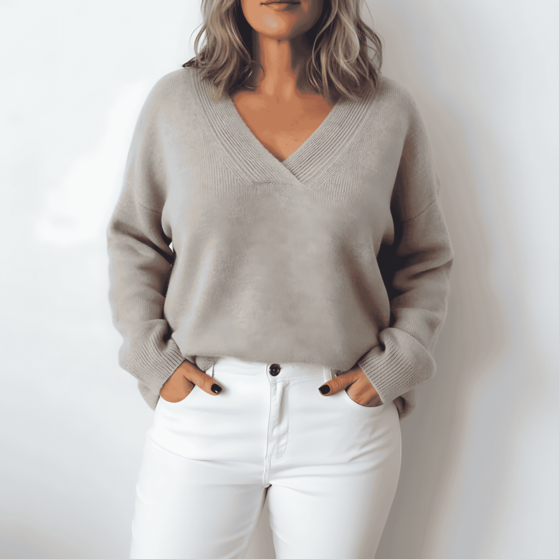 Donna - Maglia oversize con scollo a V