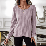 Donna - Maglione a righe - Design con maniche a sbuffo