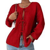 Donna - Maglione oversize in maglia con pizzo