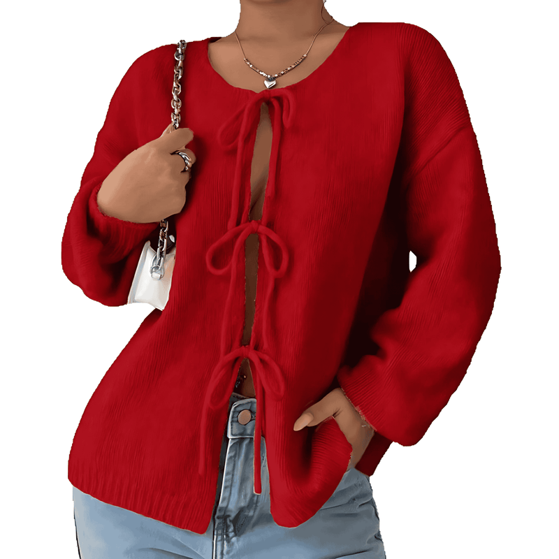 Donna - Maglione oversize in maglia con pizzo