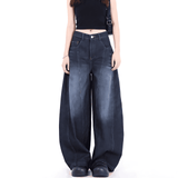 Donna - Pantaloni in denim a gamba larga - A vita alta