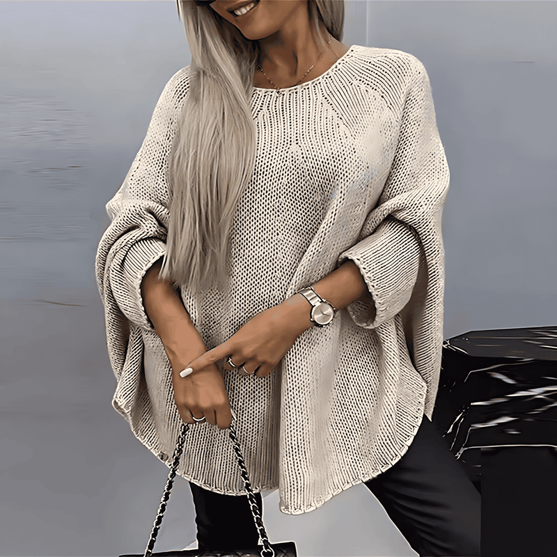Donna - Poncho in maglia - Maniche morbide