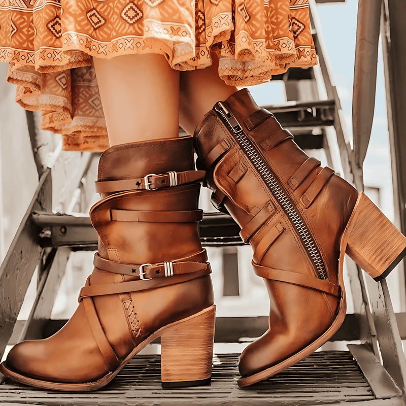 Donna - Stivaletti con tacco di sostegno - Stile chic
