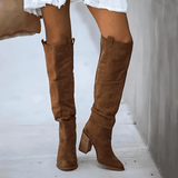 Donna - Stivali al ginocchio - Tacco a Blocco Slouchy