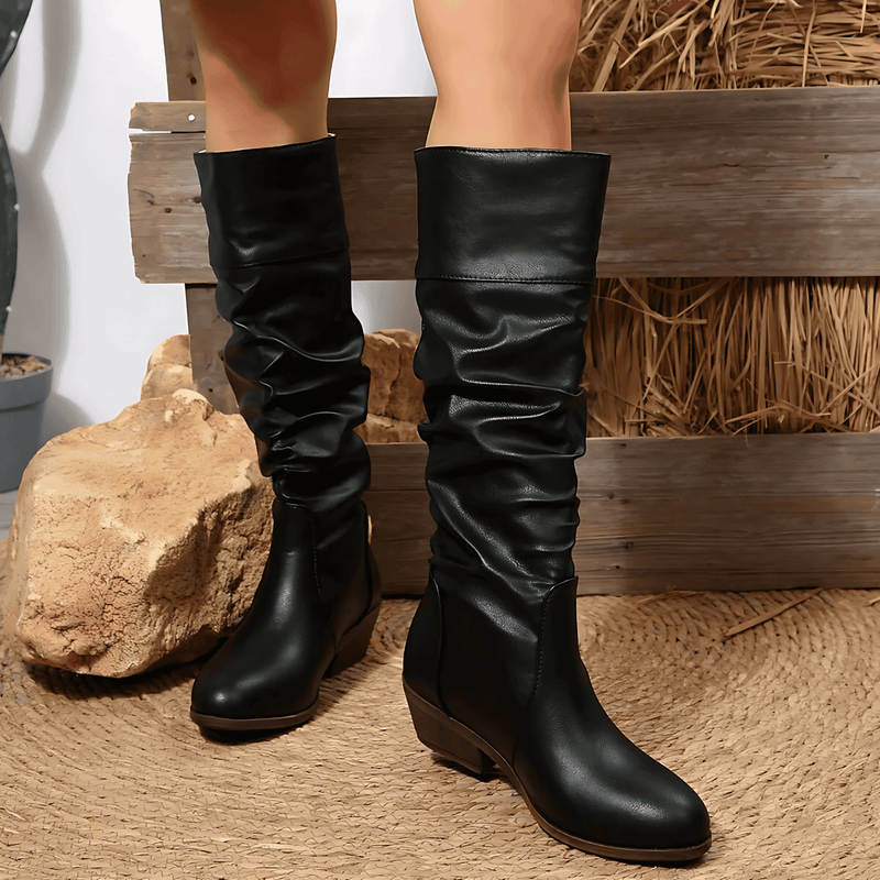 Donna - Stivali con tacco a blocco - Stile Western