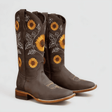 Donna - Stivali da cowboy - Ricamo floreale