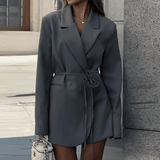 Donna - Vestito blazer sartoriale floreale - Stile cintura
