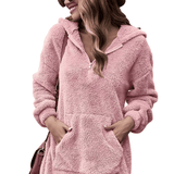 Donna - Vestito con cappuccio - Stile mezza zip