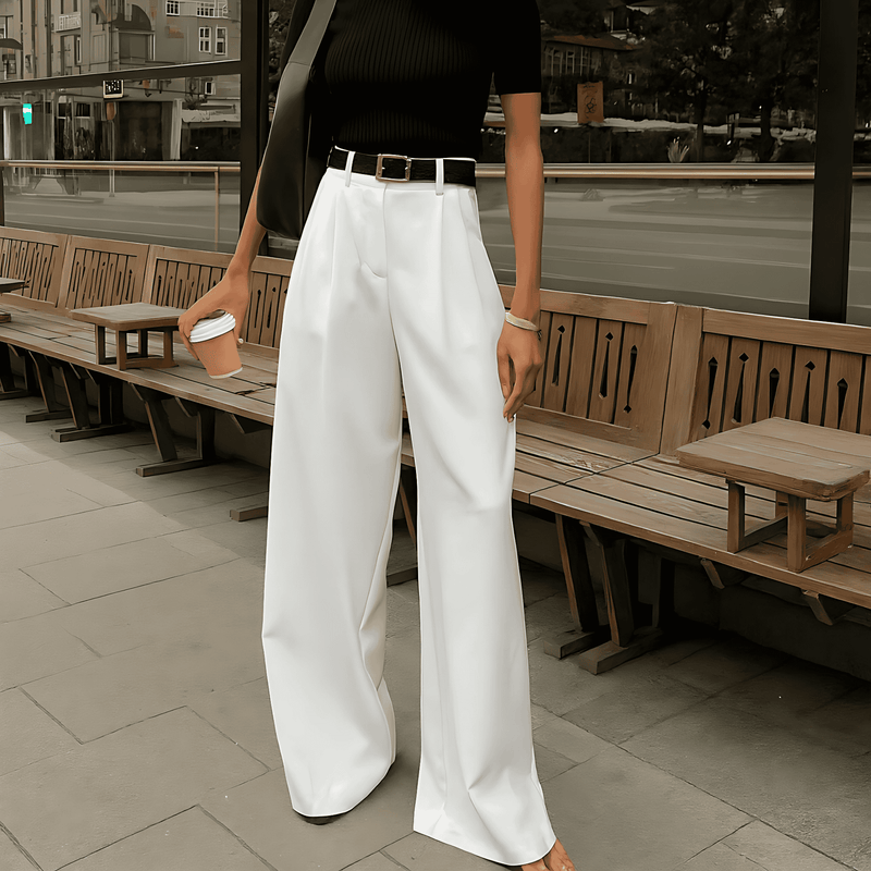 Donna - Pantaloni a gamba larga - Pantaloni casual comodi e alla moda