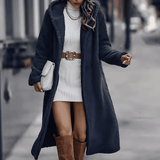 Donne - Elegante cappotto lungo con cappuccio - Design caldo