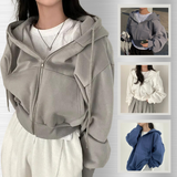 Felpa Oversized da Donna – Con Zip e Cappuccio, Adatta per Casual e Loungewear
