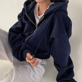 Felpa Oversized da Donna – Con Zip e Cappuccio, Adatta per Casual e Loungewear