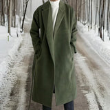 Cappotto lungo in lana da uomo Premium, resistente e confortevole