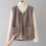 Gilet Donna – Cotone Caldo, Gilet Casual con Bottoni e Tasche per Autunno e Inverno