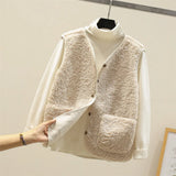 Gilet Donna – Cotone Caldo, Gilet Casual con Bottoni e Tasche per Autunno e Inverno