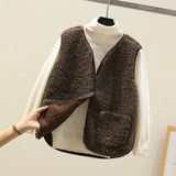 Gilet Donna – Cotone Caldo, Gilet Casual con Bottoni e Tasche per Autunno e Inverno