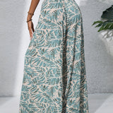 Pantaloni palazzo da donna a vita alta con stampa floreale - Fluidi ed eleganti