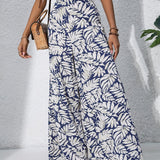Pantaloni palazzo da donna a vita alta con stampa floreale - Fluidi ed eleganti