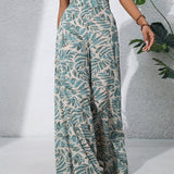 Pantaloni palazzo da donna a vita alta con stampa floreale - Fluidi ed eleganti