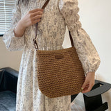 Borsa a Tracolla Estiva in Paglia Fatto a Mano Donna – Borsa Satchel Intrecciata Casual da Spiaggia